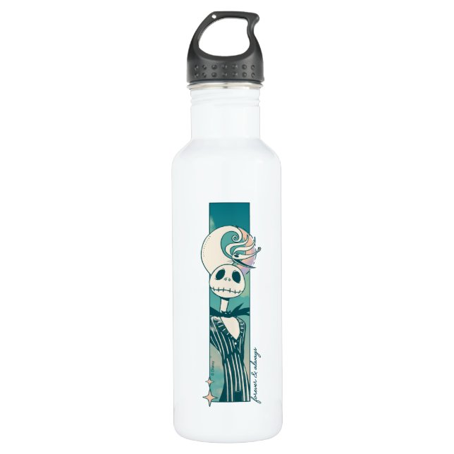 Jack Skellington and Zero - Forever & Always 710 Ml Water Bottle (Front)