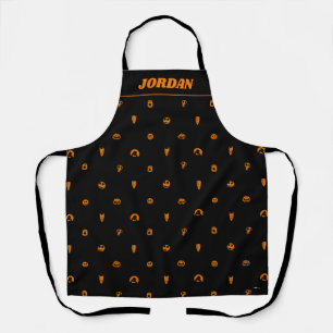 Jack Skellington Black & Orange Polka Dot Pattern Apron