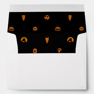 Jack Skellington Black & Orange Polka Dot Pattern Envelope