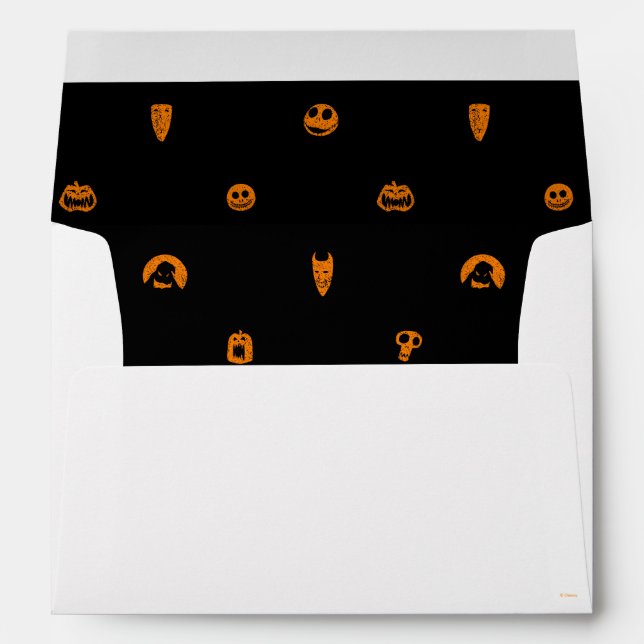 Jack Skellington Black & Orange Polka Dot Pattern Envelope (Back (Bottom))