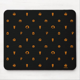 Jack Skellington Black & Orange Polka Dot Pattern Mouse Pad