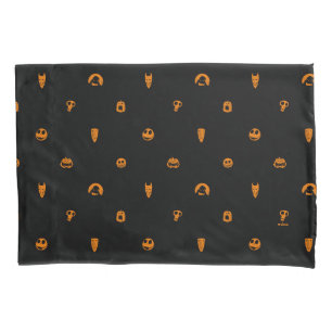 Jack Skellington Black & Orange Polka Dot Pattern Pillowcase