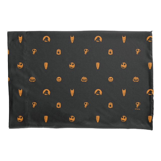 Jack Skellington Black & Orange Polka Dot Pattern Pillowcase (Front)