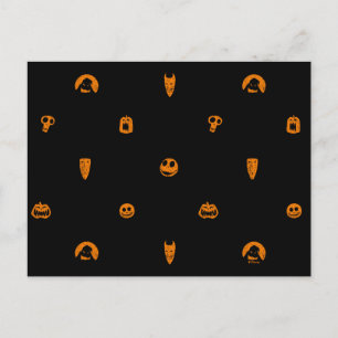 Jack Skellington Black & Orange Polka Dot Pattern Postcard