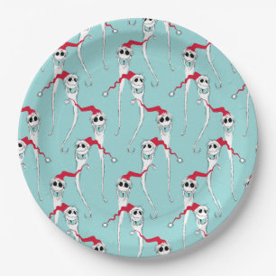 Jack Skellington Christmas Pattern Paper Plate