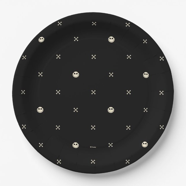 Jack Skellington & Cross Bones Pattern Paper Plate (Front)