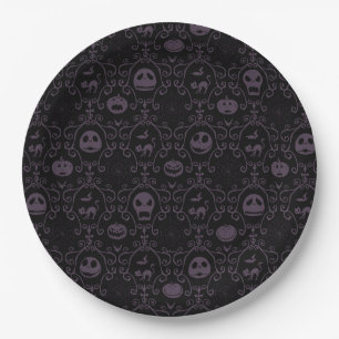 Jack Skellington Halloween Filigree Pattern Paper Plate