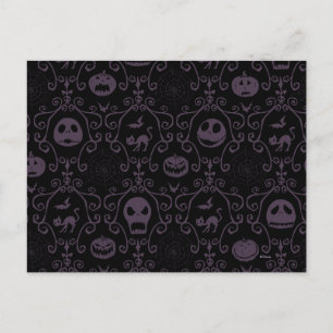 Jack Skellington Halloween Filigree Pattern Postcard