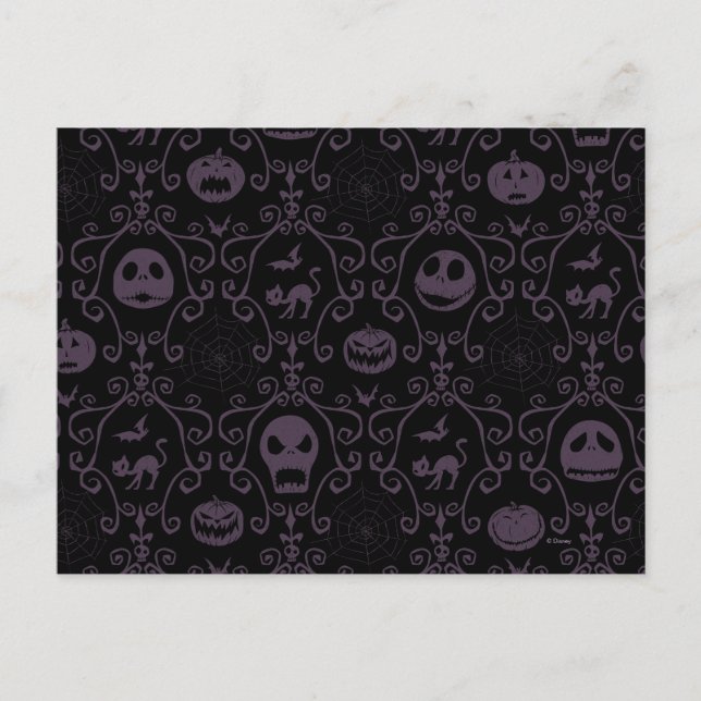 Jack Skellington Halloween Filigree Pattern Postcard (Front)