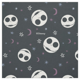 Jack Skellington Head & Stars Pattern Fabric