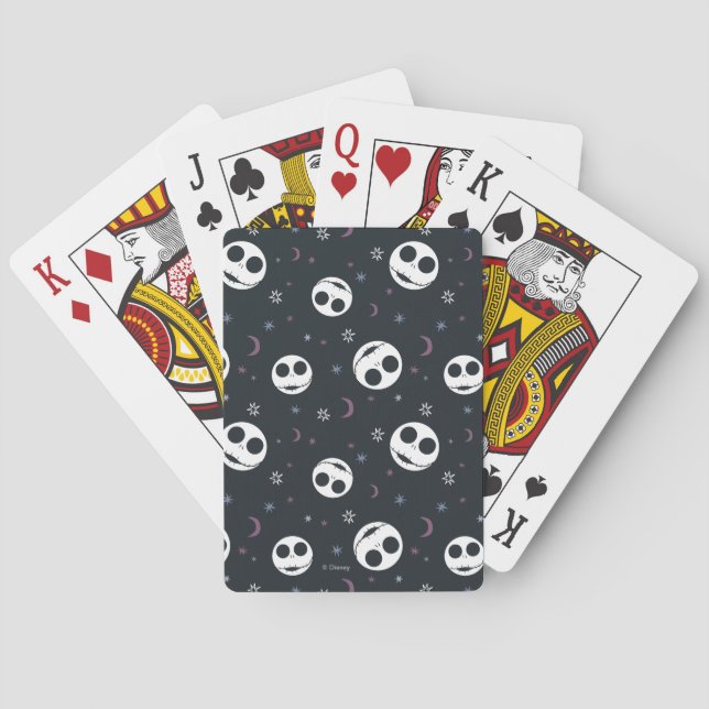 Jack Skellington Head & Stars Pattern Playing Card (Back)
