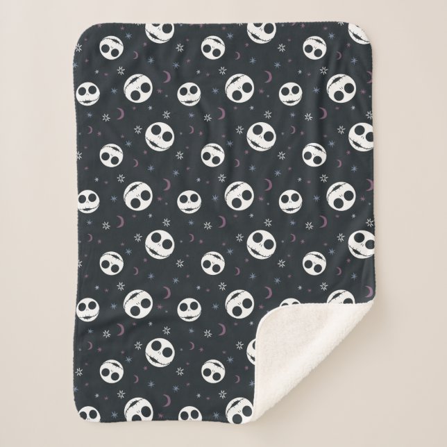 Jack Skellington Head & Stars Pattern Sherpa Blanket (Front)