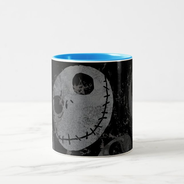 Jack Skellington Pattern Two-Tone Coffee Mug (Center)
