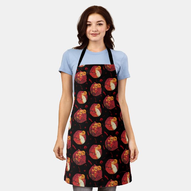 Jack Skellington & Santa Claus Pattern Apron (Worn)