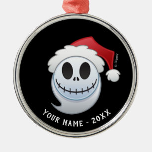 Jack Skellington Santa Emoji Metal Ornament