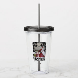 Jack Skellington & Santa   Scaring is Caring Acrylic Tumbler