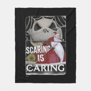 Jack Skellington & Santa   Scaring is Caring Fleece Blanket