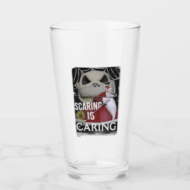 Jack Skellington & Santa | Scaring is Caring Glass (Front)