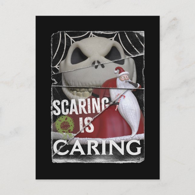 Jack Skellington & Santa | Scaring is Caring Postcard (Front)