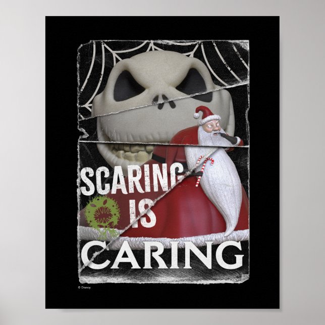 Jack Skellington & Santa | Scaring is Caring Poster (Front)
