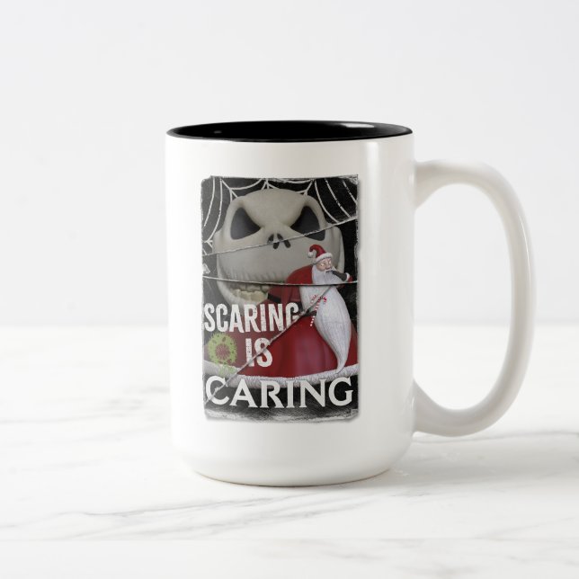 Jack Skellington & Santa | Scaring is Caring Two-Tone Coffee Mug (Right)