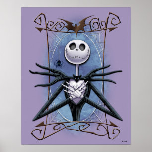 Jack Skellington Spider Web Frame Poster
