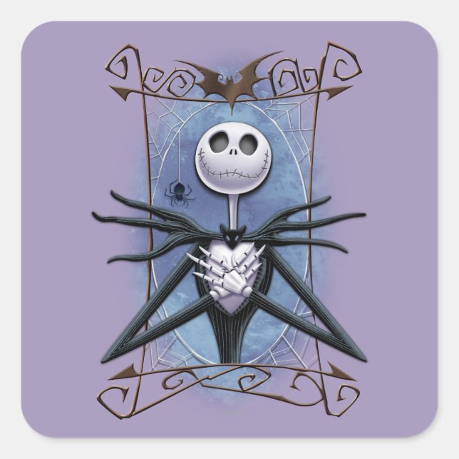 Jack Skellington | Spider Web Frame Square Sticker (Front)