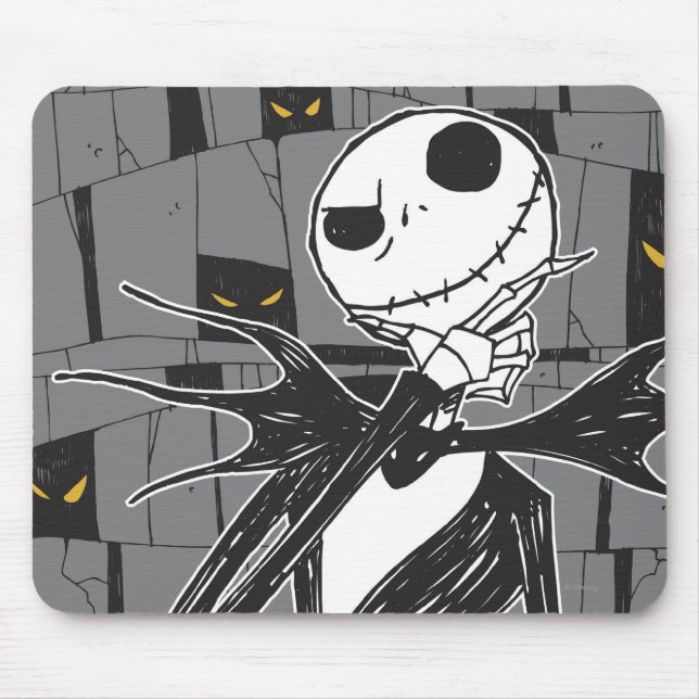 Jack Skellington | Spooky Eye Background Mouse Pad (Front)