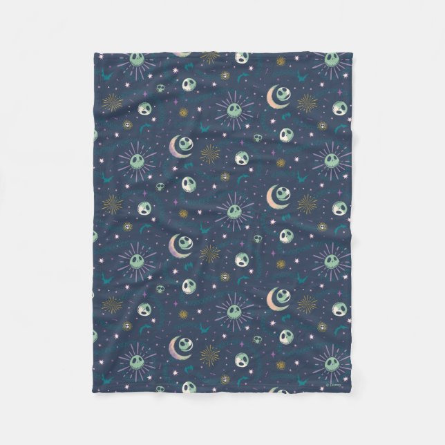 Jack Skellington Sun, Moon, & Stars Tarot Pattern Fleece Blanket (Front)