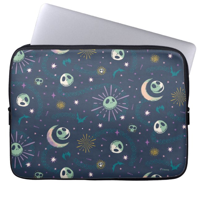 Jack Skellington Sun, Moon, & Stars Tarot Pattern Laptop Sleeve (Front)