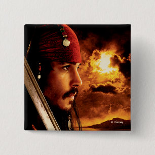 Jack Sparrow Side Face Shot 2 Inch Square Button