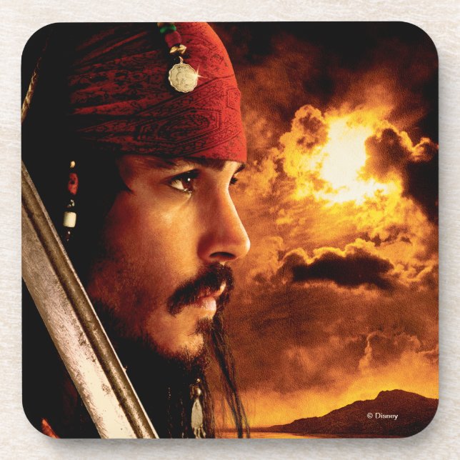 Jack Sparrow Side Face Shot Coaster (Front)