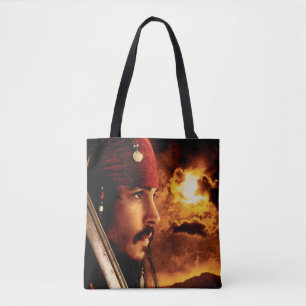 Jack Sparrow Side Face Shot Tote Bag