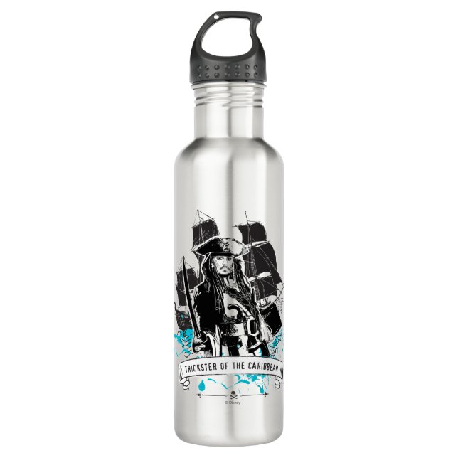 Jack Sparrow - Trickster of the Caribbean 710 Ml Water Bottle (Front)