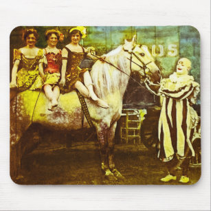 Jack the Clown and the Three Queens Vintage Circus Mouse Pad