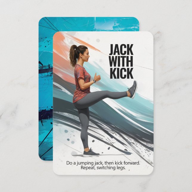 Jack With Kick Fitness Card with Blue Backing (Front/Back)