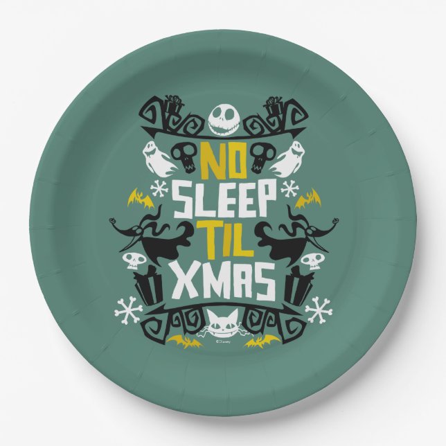 Jack & Zero - No Sleep 'Til Xmas Paper Plate (Front)