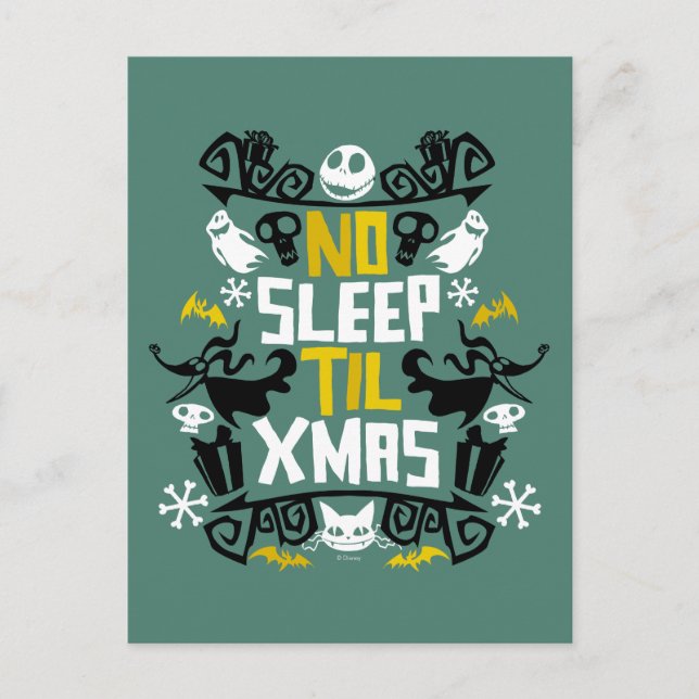 Jack & Zero - No Sleep 'Til Xmas Postcard (Front)