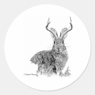 Jackalope Classic Round Sticker