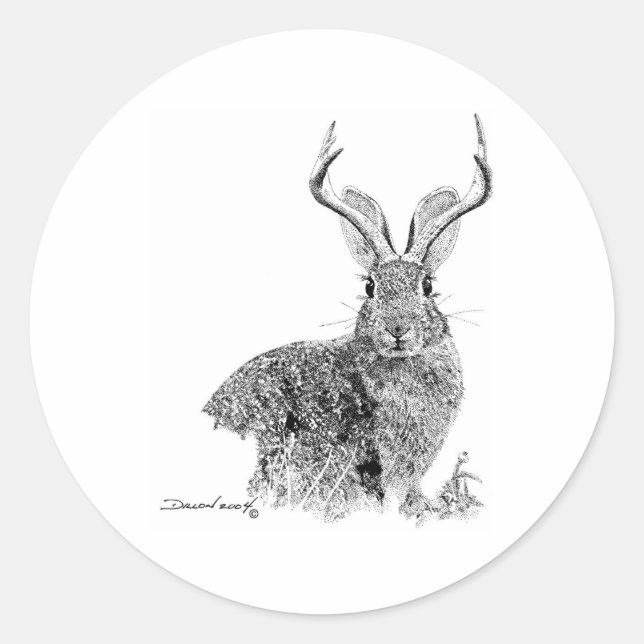 Jackalope Classic Round Sticker (Front)