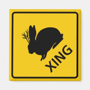 Jackalope Crossing Highway Sign Magnet