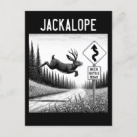 Jackalope Jumping Across An Old Dirt Road