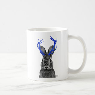 Jackalope with Blue Antlers Coffee Mug