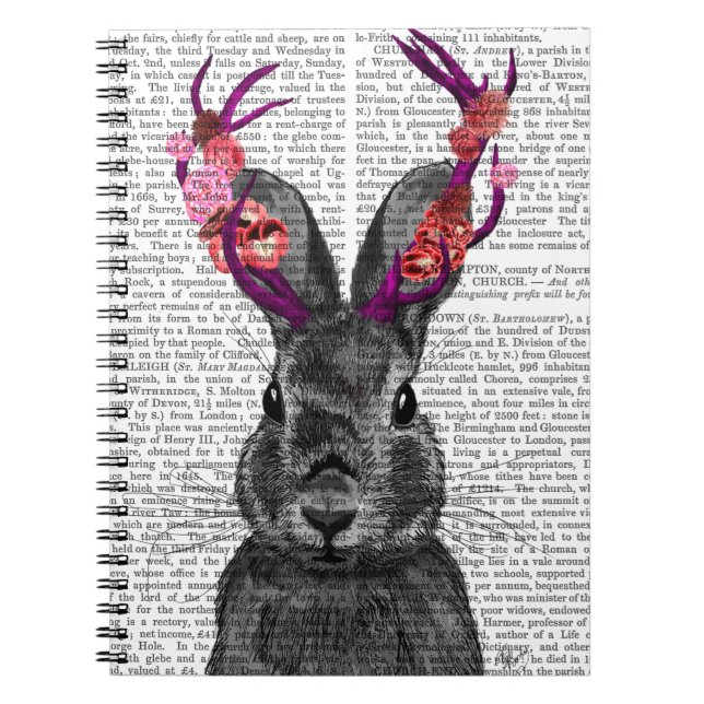 Jackalope with Pink Antlers Notebook (Front)