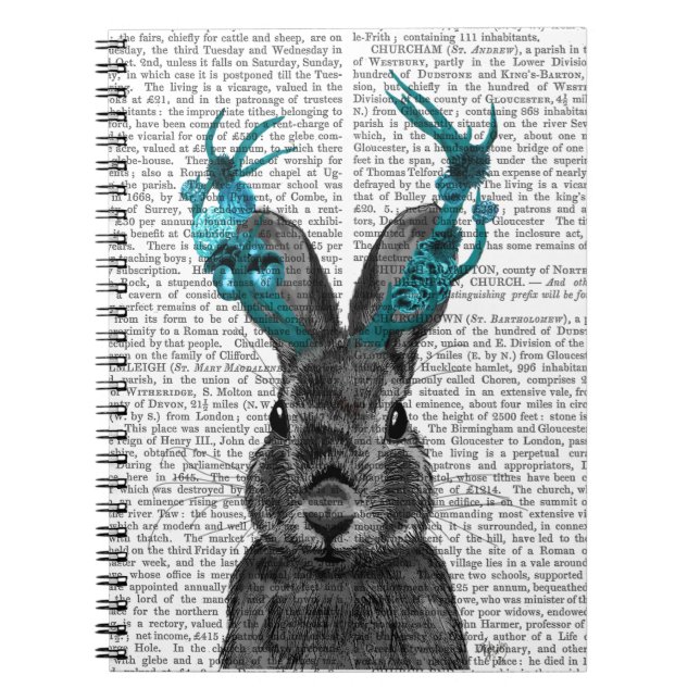 Jackalope with Turquoise Antlers Notebook (Front)