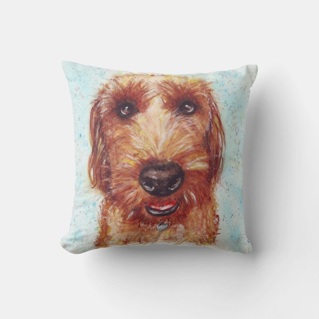 Jackapoo Portrait Throw Pillow (Front)