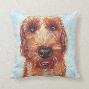 Jackapoo Portrait Throw Pillow