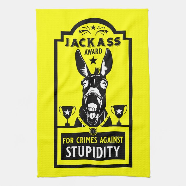 Jackass Award Kitchen Towel (Vertical)