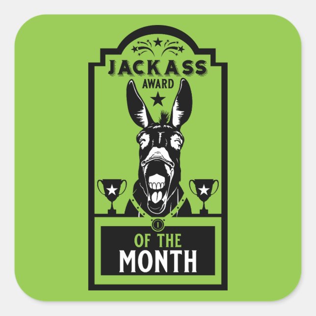 Jackass Award Square Sticker (Front)