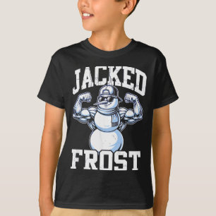 Jacked Frost Muscular Snowman Vintage Gym  T-Shirt